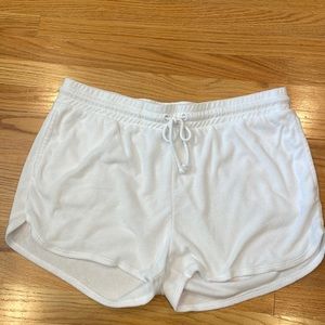 Terry cloth drawstring shorts